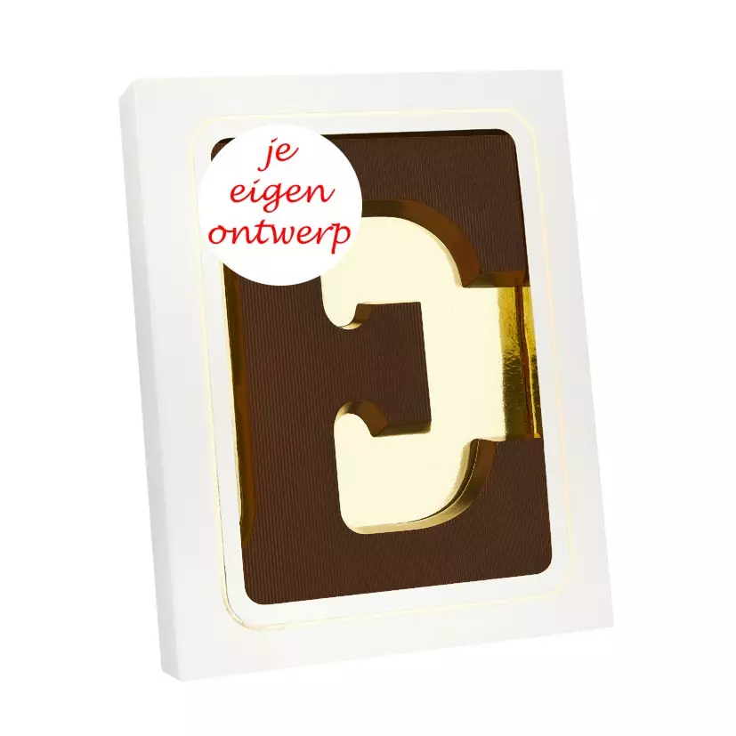 chocoladeletter met logo stickertje