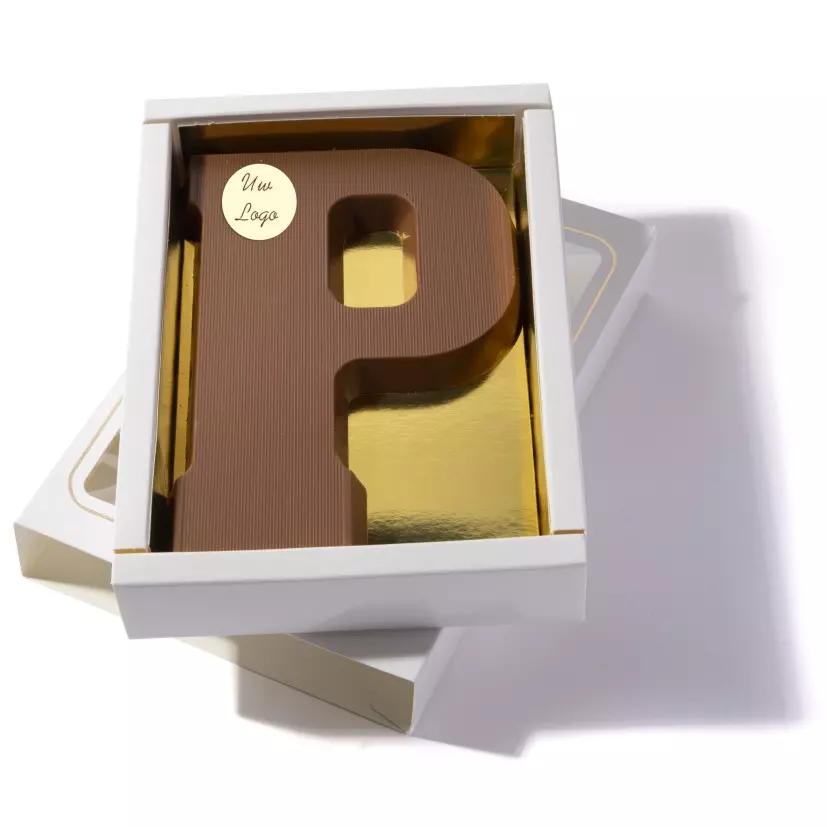 chocoladeletter met logo