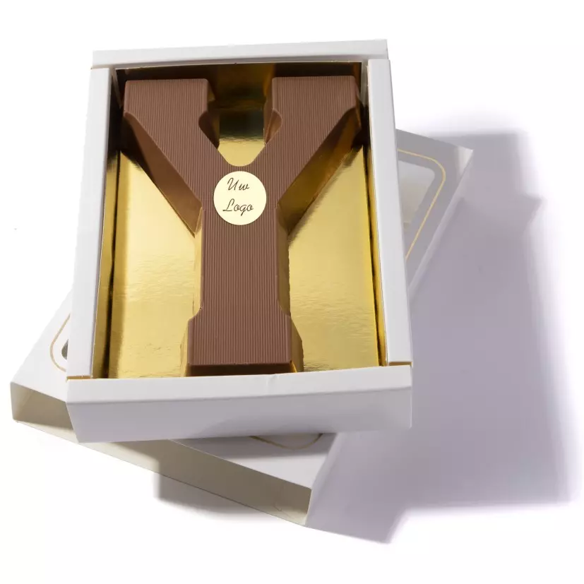 chocoladeletter met logo